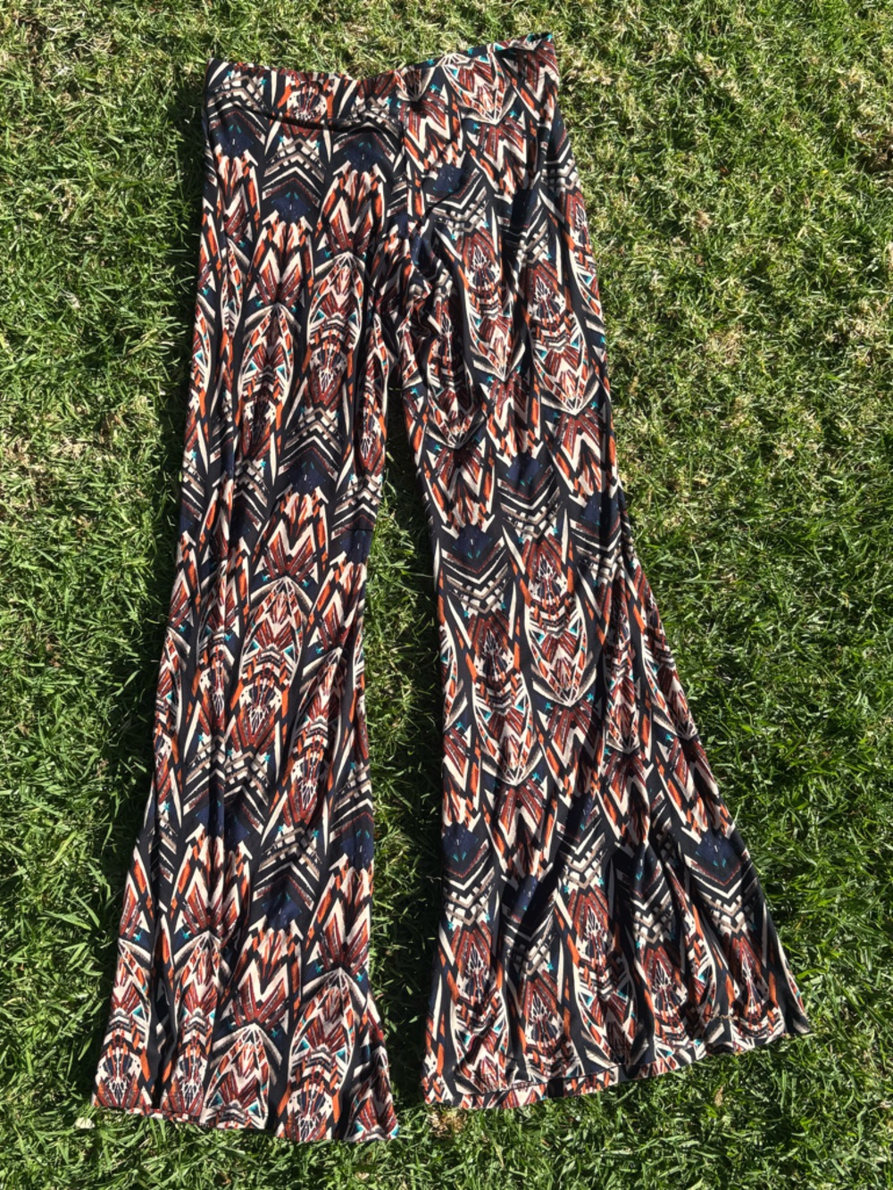 Veronica M Boho Wide-Leg Jumpsuit - Black & Rust Pattern